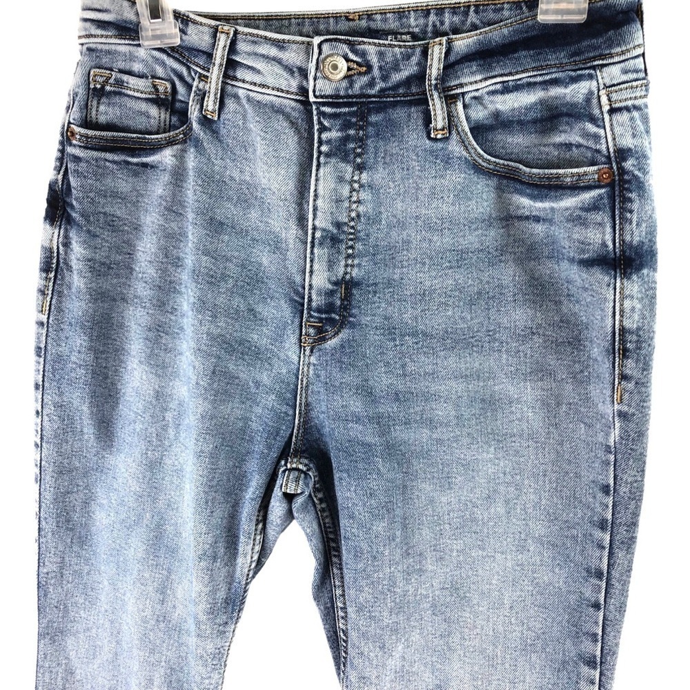 Old Navy Highest High Rise Skinny Flare Jeans Sz 10 Light Blue Acid Wash - Picture 4 of 7